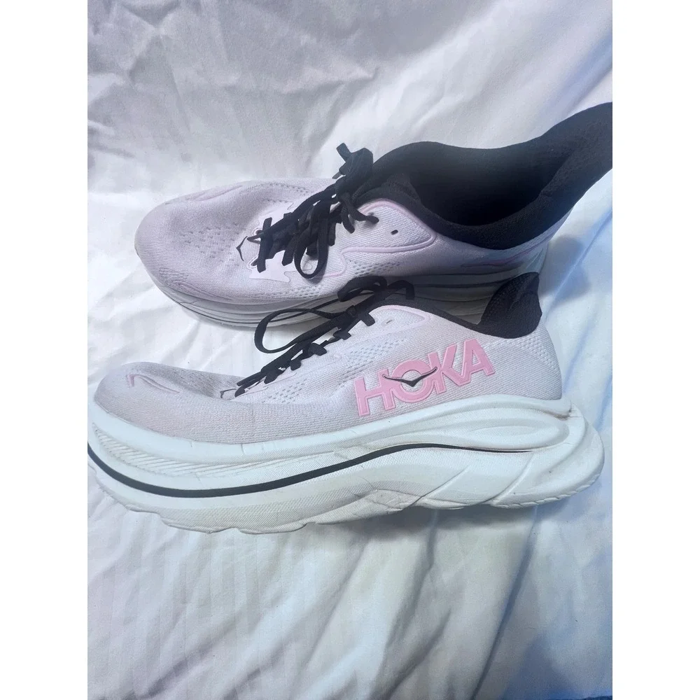 Hoka Clifton 10 Womens Running Shoes Lavender Pink Black 1162031 CTNS Size 11B